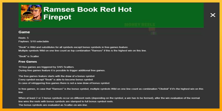 Ramses Book Red Hot Firepot παιχνιδομηχανή για τα χρήματα, εικόνα 1