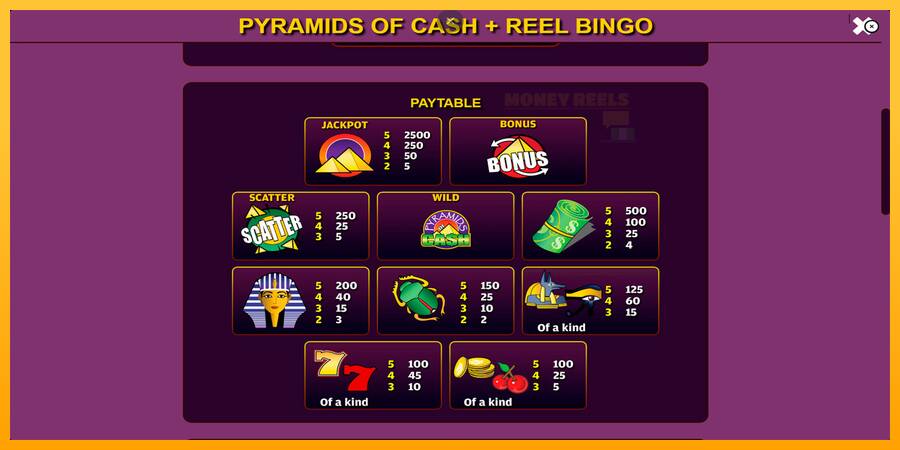 Pyramids of Cash with Reel Bingo παιχνιδομηχανή για τα χρήματα, εικόνα 5