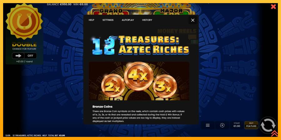 12 Treasures: Aztec Riches παιχνιδομηχανή για τα χρήματα, εικόνα 5