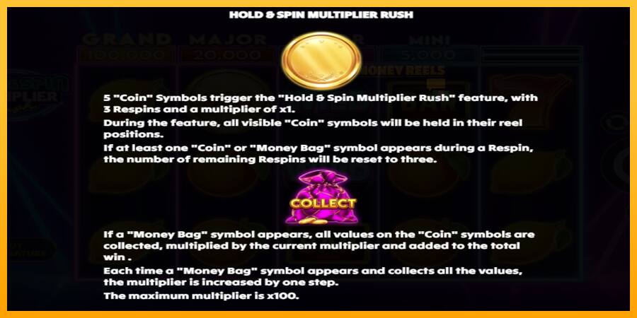 Hold & Spin Multiplier Rush παιχνιδομηχανή για τα χρήματα, εικόνα 5