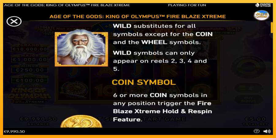 Age of the Gods: King of Olympus Fire Blaze Xtreme παιχνιδομηχανή για τα χρήματα, εικόνα 4