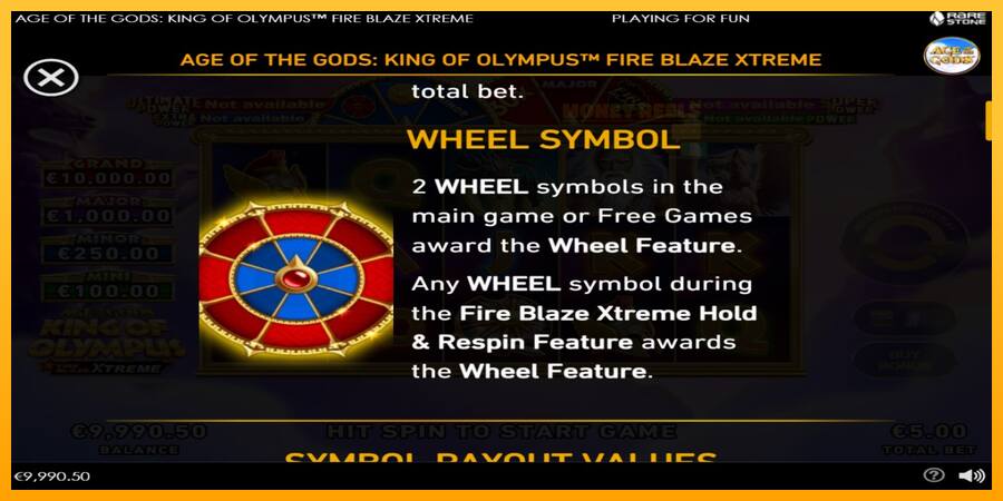 Age of the Gods: King of Olympus Fire Blaze Xtreme παιχνιδομηχανή για τα χρήματα, εικόνα 5