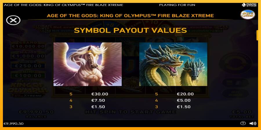 Age of the Gods: King of Olympus Fire Blaze Xtreme παιχνιδομηχανή για τα χρήματα, εικόνα 6