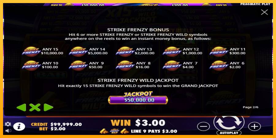 Strike Frenzy παιχνιδομηχανή για τα χρήματα, εικόνα 5