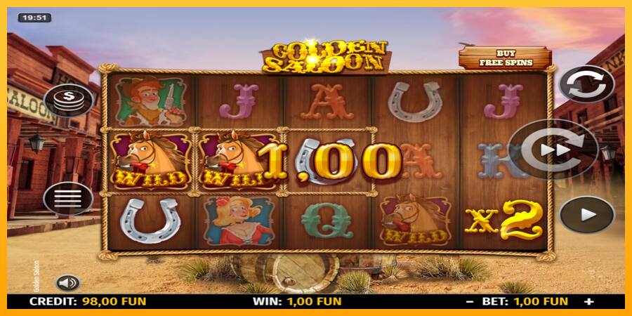 Golden Saloon παιχνιδομηχανή για τα χρήματα, εικόνα 3