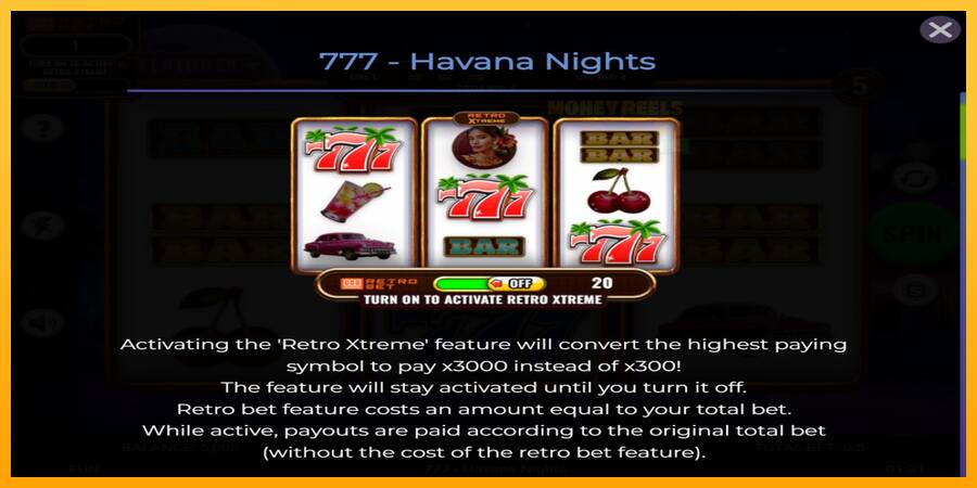 777 - Havana Nights παιχνιδομηχανή για τα χρήματα, εικόνα 4