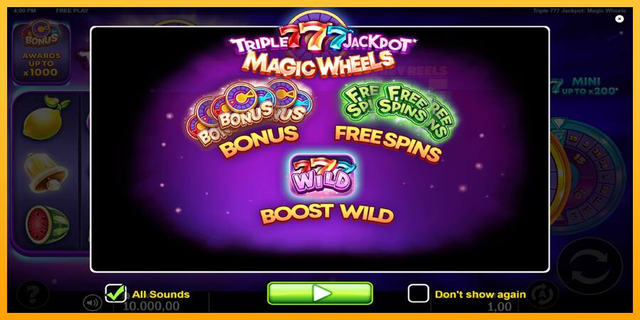 Triple 777 Jackpot Magic Wheels παιχνιδομηχανή για τα χρήματα, εικόνα 1