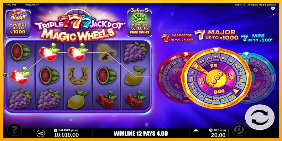 Triple 777 Jackpot Magic Wheels παιχνιδομηχανή για τα χρήματα, εικόνα 4