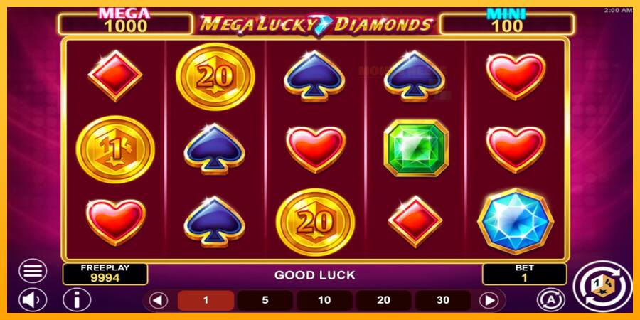 Mega Lucky Diamonds Hold & Win παιχνιδομηχανή για τα χρήματα, εικόνα 2