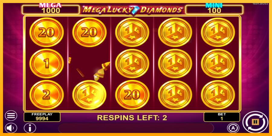 Mega Lucky Diamonds Hold & Win παιχνιδομηχανή για τα χρήματα, εικόνα 3