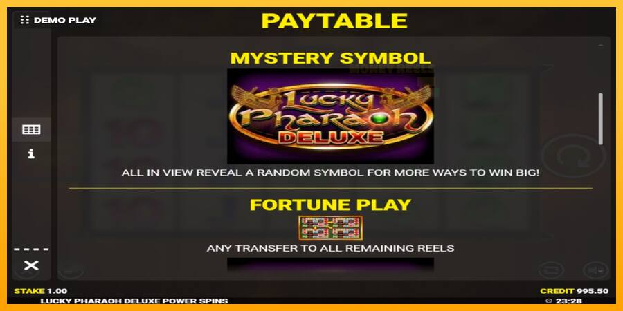 Lucky Pharaoh Deluxe Fortune Play παιχνιδομηχανή για τα χρήματα, εικόνα 5