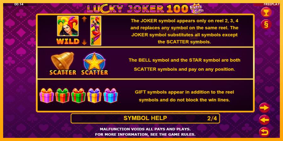 Lucky Joker 100 Extra Gifts παιχνιδομηχανή για τα χρήματα, εικόνα 7