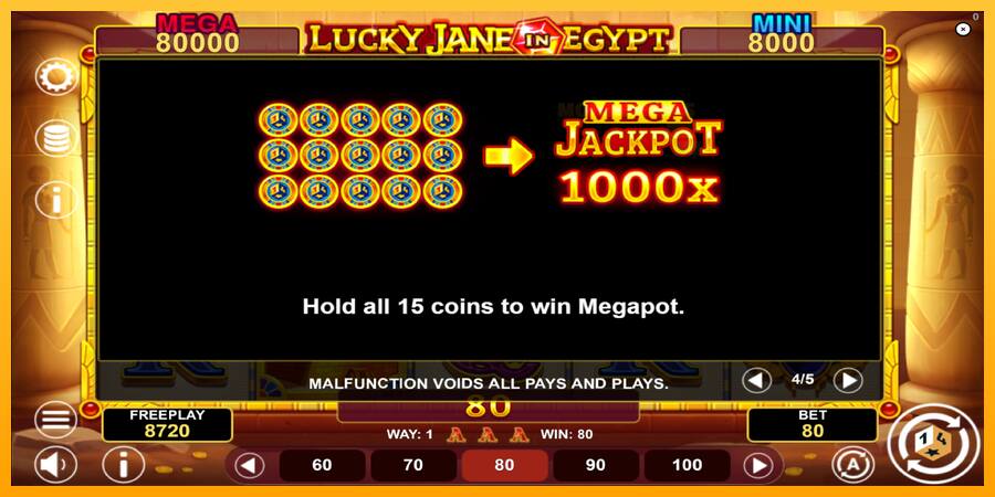 Lucky Jane in Egypt Hold & Win παιχνιδομηχανή για τα χρήματα, εικόνα 7