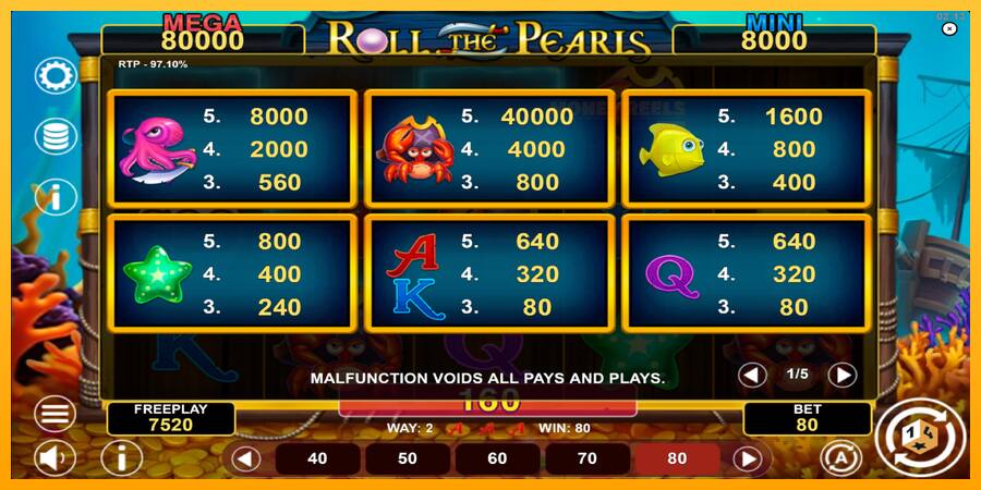 Roll The Pearls Hold & Win παιχνιδομηχανή για τα χρήματα, εικόνα 5