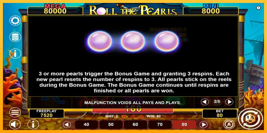 Roll The Pearls Hold & Win παιχνιδομηχανή για τα χρήματα, εικόνα 6