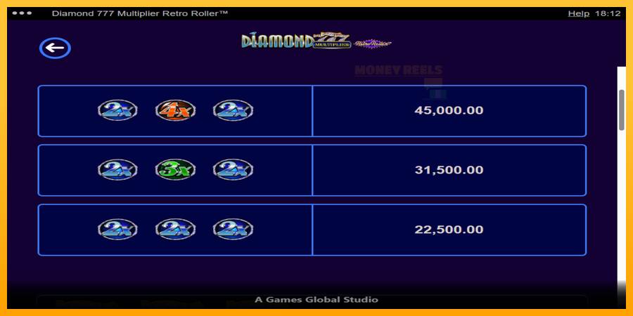 Diamond 777 Multiplier Retro Roller παιχνιδομηχανή για τα χρήματα, εικόνα 5