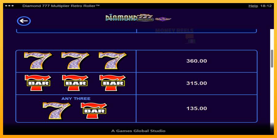 Diamond 777 Multiplier Retro Roller παιχνιδομηχανή για τα χρήματα, εικόνα 6