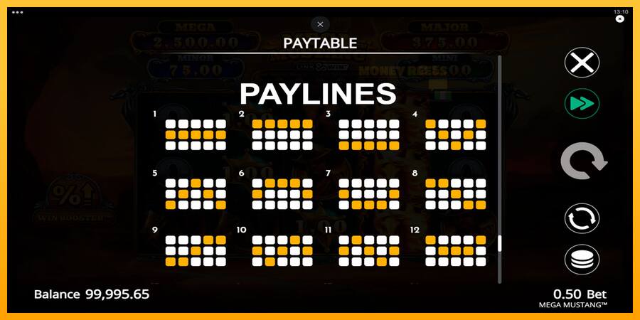 Mega Mustang παιχνιδομηχανή για τα χρήματα, εικόνα 7