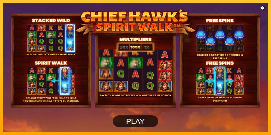 Chief Hawk’s Spirit Walk παιχνιδομηχανή για τα χρήματα, εικόνα 1