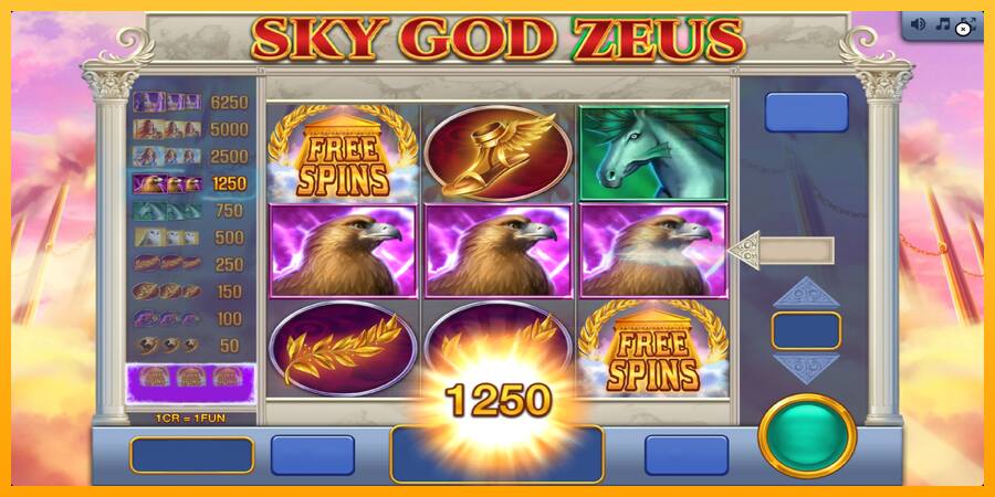 Sky God Zeus 3x3 παιχνιδομηχανή για τα χρήματα, εικόνα 2