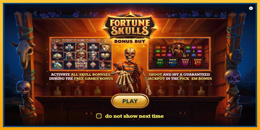 Fortune Skulls Bonus Buy παιχνιδομηχανή για τα χρήματα, εικόνα 1