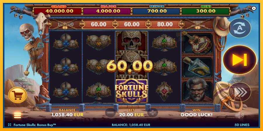 Fortune Skulls Bonus Buy παιχνιδομηχανή για τα χρήματα, εικόνα 3