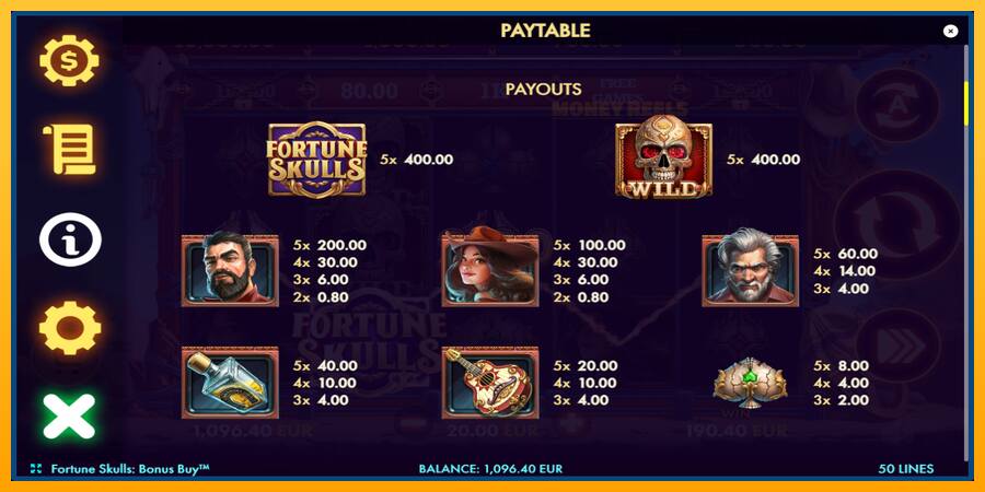 Fortune Skulls Bonus Buy παιχνιδομηχανή για τα χρήματα, εικόνα 6