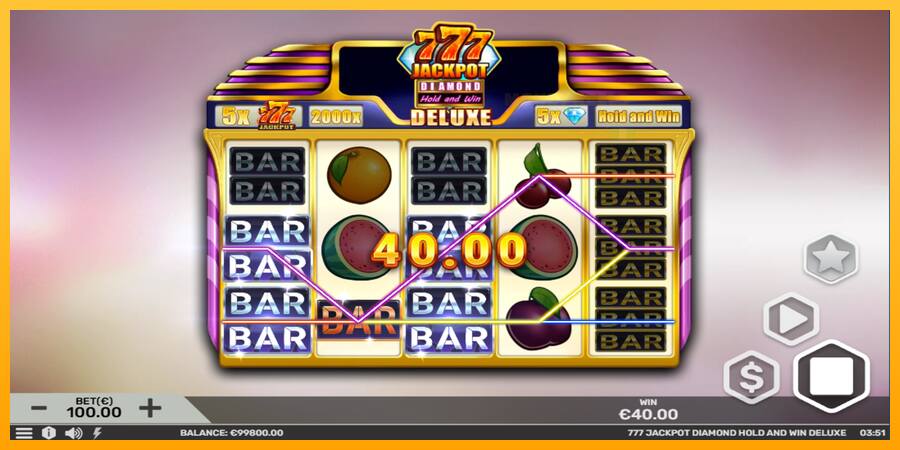 777 Jackpot Diamond Hold and Win Deluxe παιχνιδομηχανή για τα χρήματα, εικόνα 3