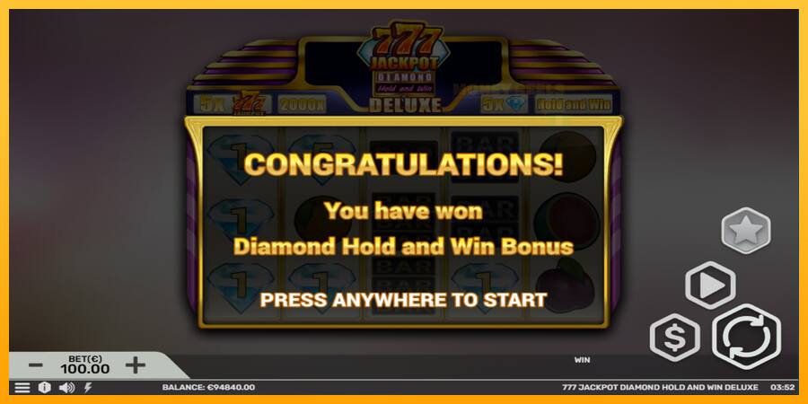 777 Jackpot Diamond Hold and Win Deluxe παιχνιδομηχανή για τα χρήματα, εικόνα 4