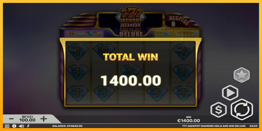 777 Jackpot Diamond Hold and Win Deluxe παιχνιδομηχανή για τα χρήματα, εικόνα 5