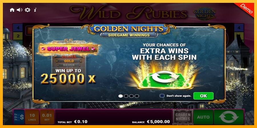 Wild Rubies Golden Nights παιχνιδομηχανή για τα χρήματα, εικόνα 1