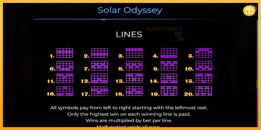 Solar Odyssey παιχνιδομηχανή για τα χρήματα, εικόνα 7