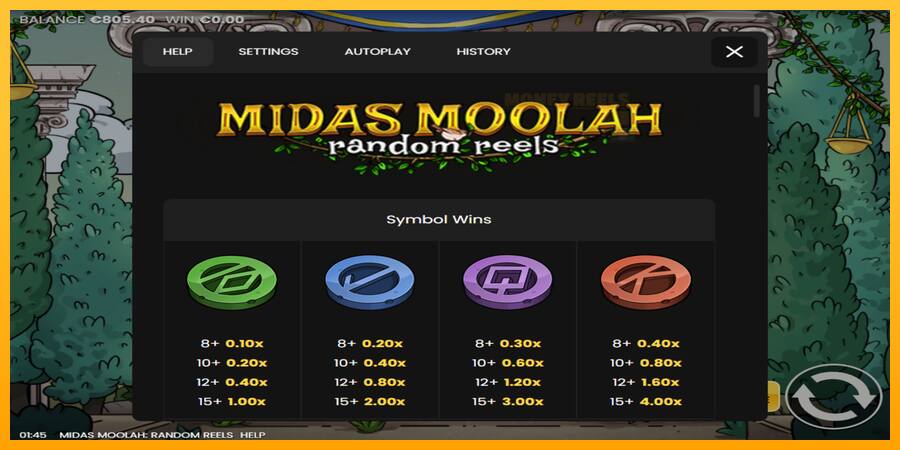 Midas Moolah Random Reels παιχνιδομηχανή για τα χρήματα, εικόνα 6