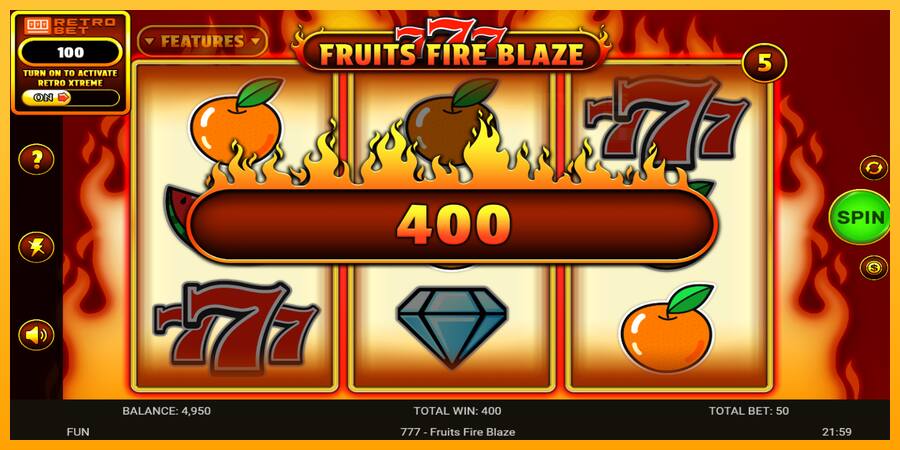 777 - Fruits Fire Blaze παιχνιδομηχανή για τα χρήματα, εικόνα 4