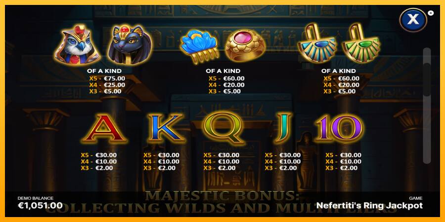 Nefertitis Ring Jackpot παιχνιδομηχανή για τα χρήματα, εικόνα 6