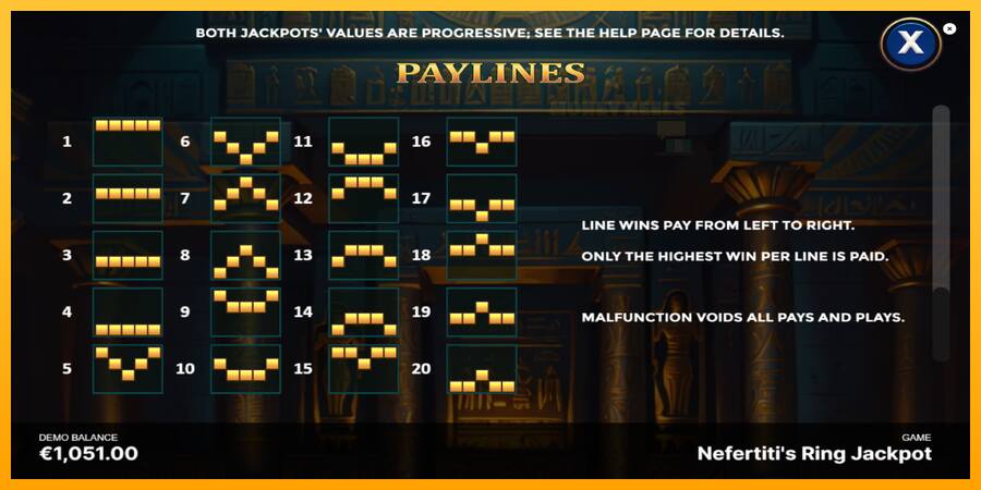 Nefertitis Ring Jackpot παιχνιδομηχανή για τα χρήματα, εικόνα 7