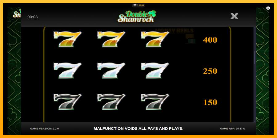 Double Shamrock παιχνιδομηχανή για τα χρήματα, εικόνα 6