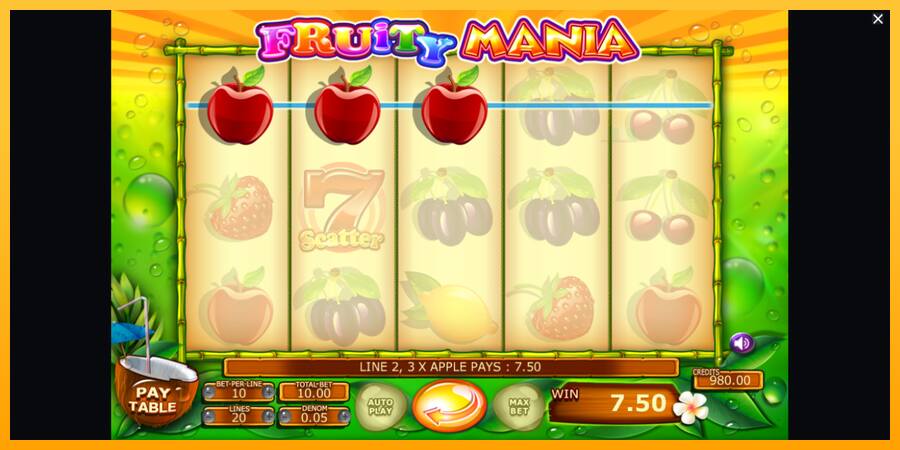 Fruity Mania παιχνιδομηχανή για τα χρήματα, εικόνα 2