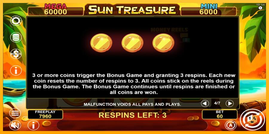 Sun Treasure Hold & Win παιχνιδομηχανή για τα χρήματα, εικόνα 7