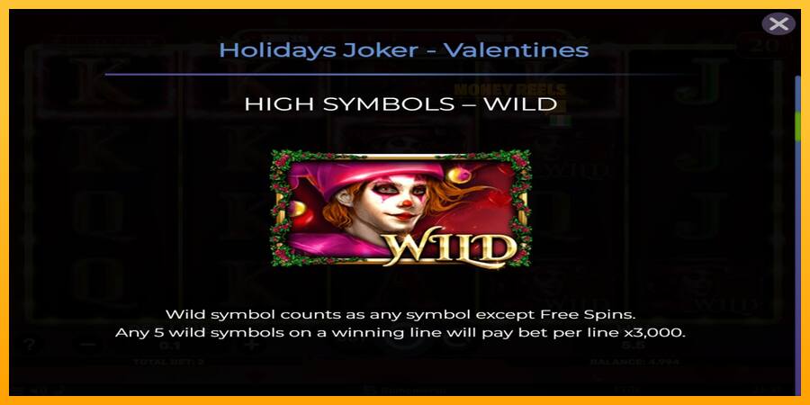 Holidays Joker - Valentines παιχνιδομηχανή για τα χρήματα, εικόνα 5