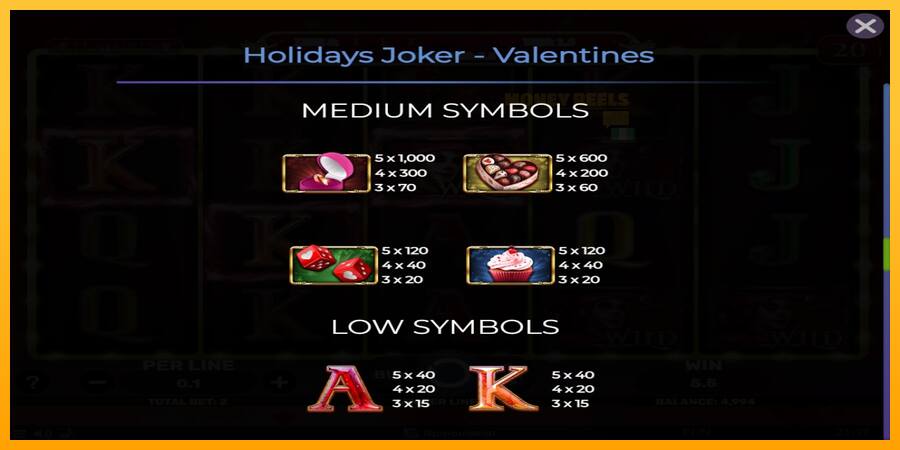 Holidays Joker - Valentines παιχνιδομηχανή για τα χρήματα, εικόνα 6