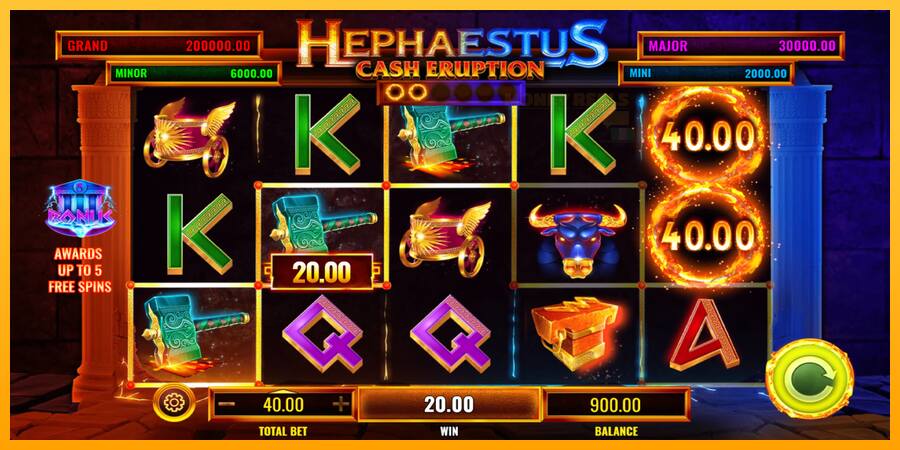 Cash Eruption Hephaestus παιχνιδομηχανή για τα χρήματα, εικόνα 3