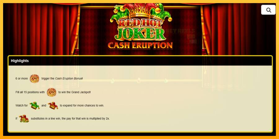 Cash Eruption Red Hot Joker παιχνιδομηχανή για τα χρήματα, εικόνα 5