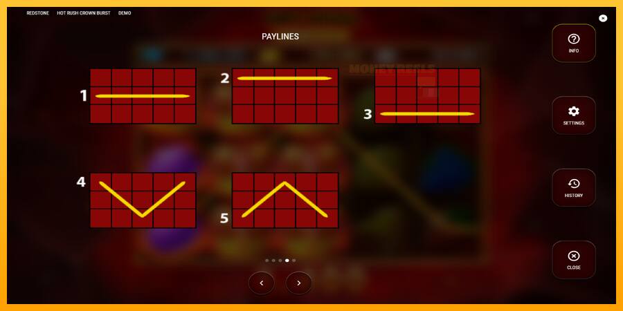 Hot Rush Crown Burst παιχνιδομηχανή για τα χρήματα, εικόνα 7