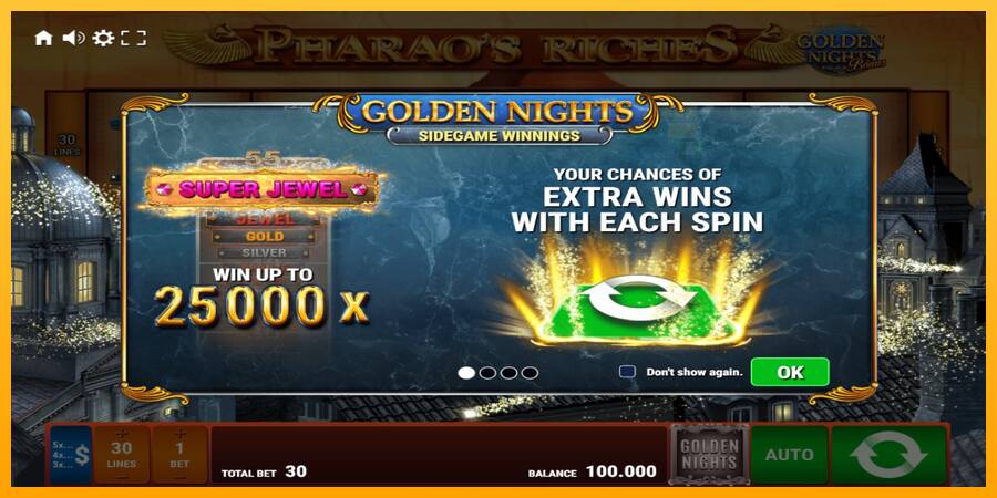 Pharaos Riches Golden Nights παιχνιδομηχανή για τα χρήματα, εικόνα 1