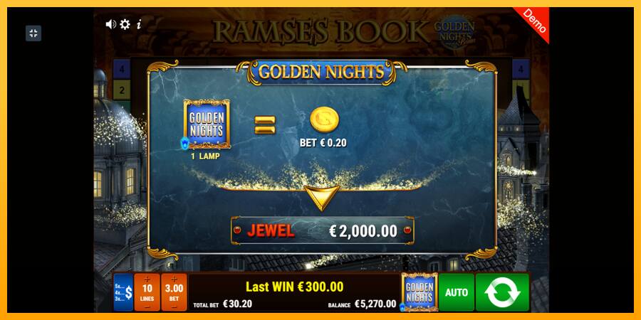 Ramses Book Golden Nights παιχνιδομηχανή για τα χρήματα, εικόνα 4