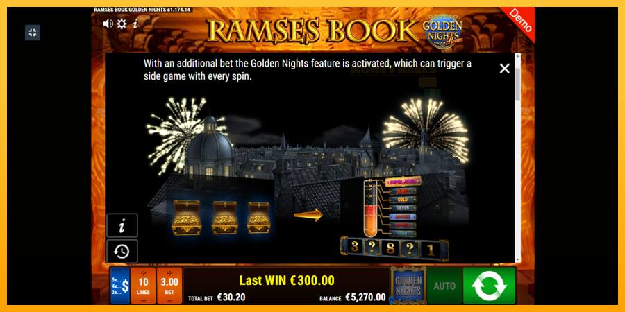 Ramses Book Golden Nights παιχνιδομηχανή για τα χρήματα, εικόνα 5