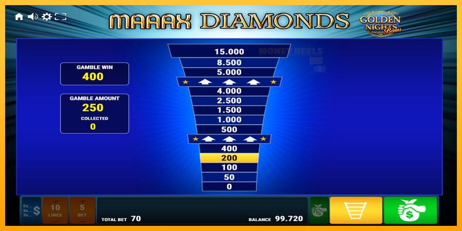 Maaax Diamonds Golden Nights παιχνιδομηχανή για τα χρήματα, εικόνα 4