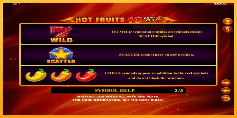 Hot Fruits 40 Extra Chillis παιχνιδομηχανή για τα χρήματα, εικόνα 5