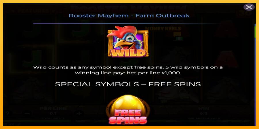 Rooster Mayhem Farm Outbreak παιχνιδομηχανή για τα χρήματα, εικόνα 4